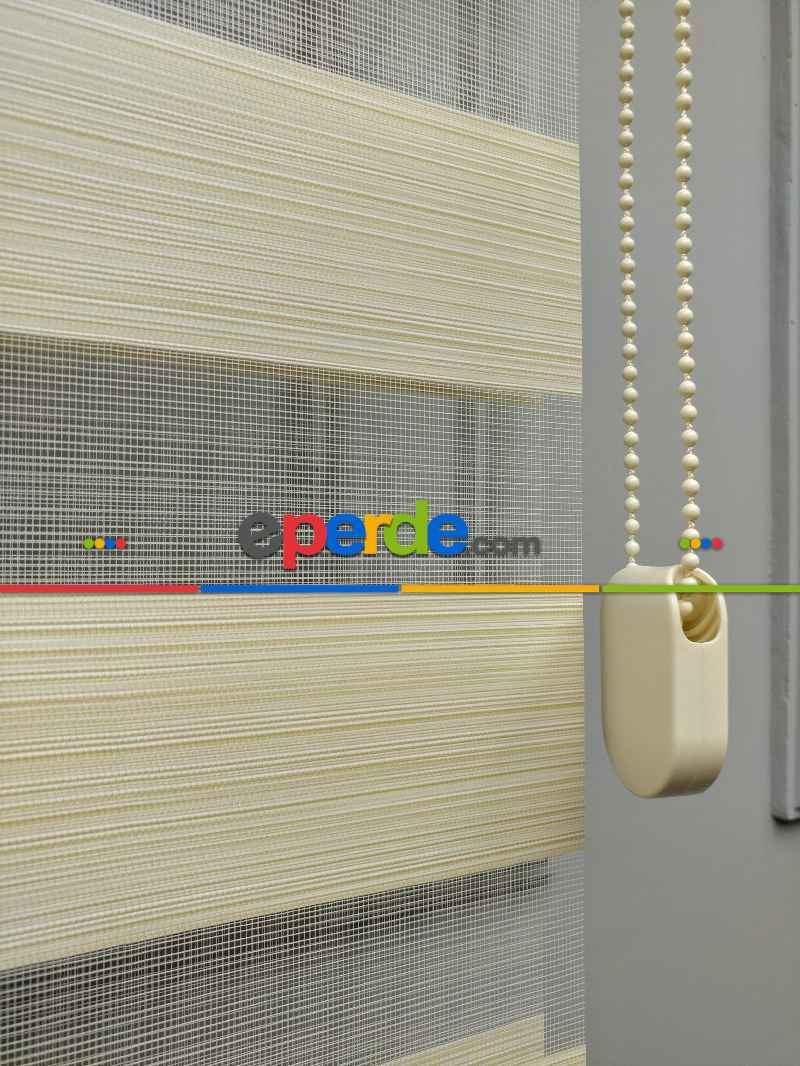 2025 Sezonu - Zebra Perde - Bambu Zebra Perde- Bej-krem Koyu