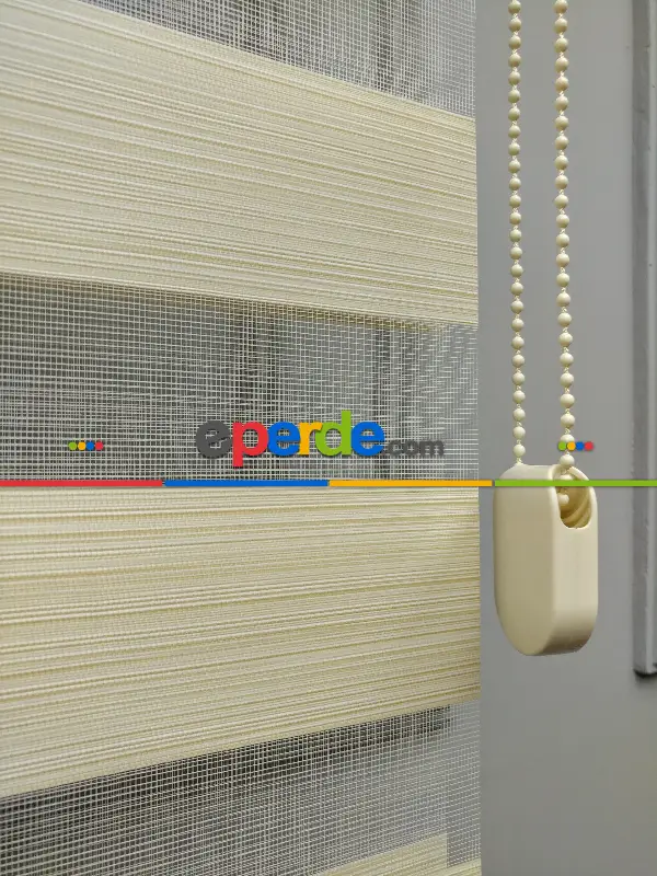 2025 Sezonu - Zebra Perde - Bambu Zebra Perde- Bej-krem Koyu