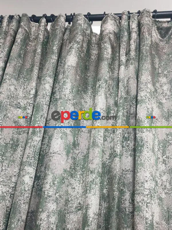 Yatak Odası - Geniş Enli Jakarlı Dokuma Salon Yatak Odası Lüks Perdeler 9 Renkli -yeşil Gri Hardal