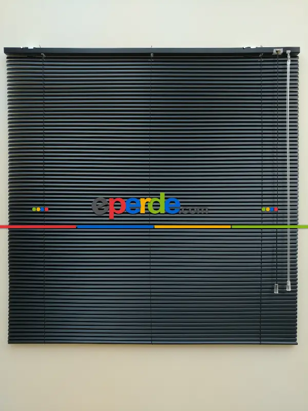 Siyah - Alüminyum Jaluzi Perde - 16mm Kalınlığında- Siyah