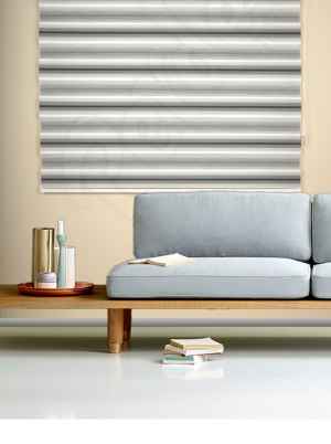 Oturma Odası - Siyah Beyaz Renk Geçişli Pilise Zebra Perde - Siyah Gri