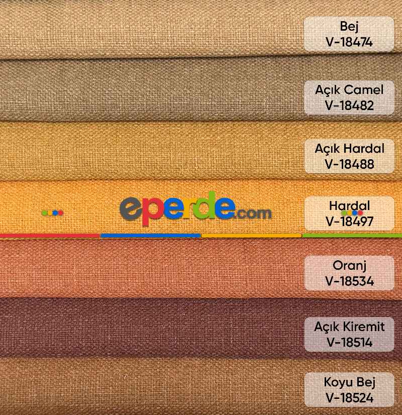 Salon - 34 Renk Düz Keten Fon Perde - Ağır Gramajlı Premium Kalite Serisi