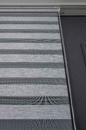 Gri Zebra Perde - Düz Zebra Perde Kalın Bambu Dokulu