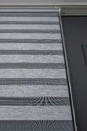 Gri Zebra Perde - Düz Zebra Perde Kalın Bambu Dokulu