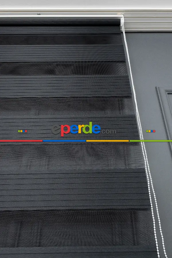 Siyah Zebra Perde, Pileli Plise Model