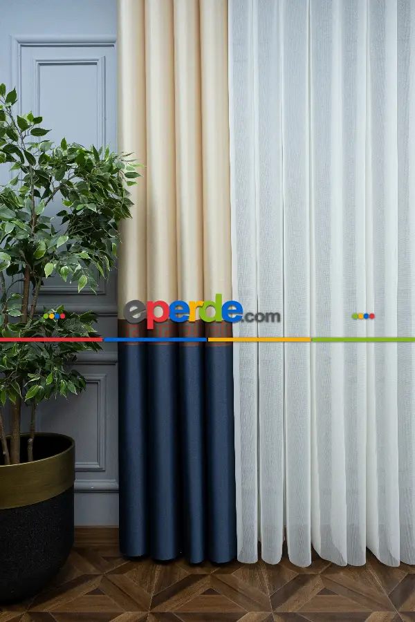 Yatak Odası - Lens Akıllı Dikey Tül Perde Versace-41- Çok Renkli 3