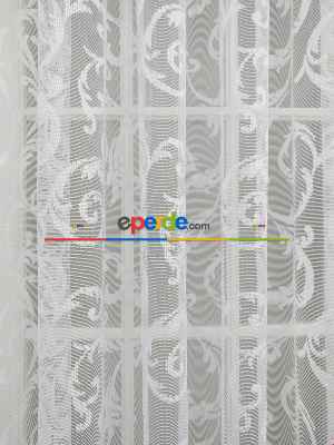 %55 İndirimli Hazır Ölçülü Sarmaşık Desenli Tül Perde - Ekru Bt 563