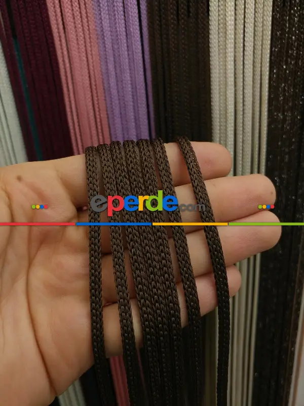 İp Perde - Kahverengi Jumbo Zincir Serisi İp Perde- Kahverengi