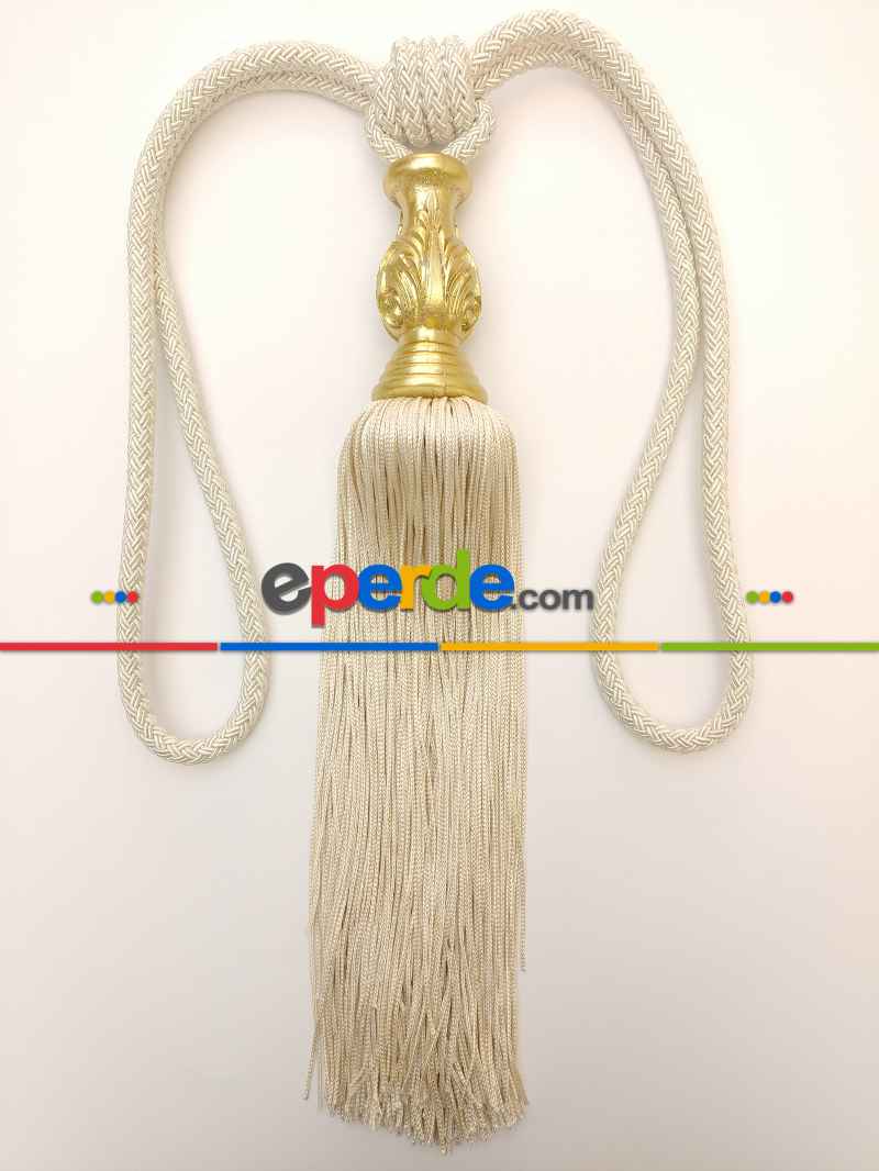 Krem Braçol Perde Bağı- Krem