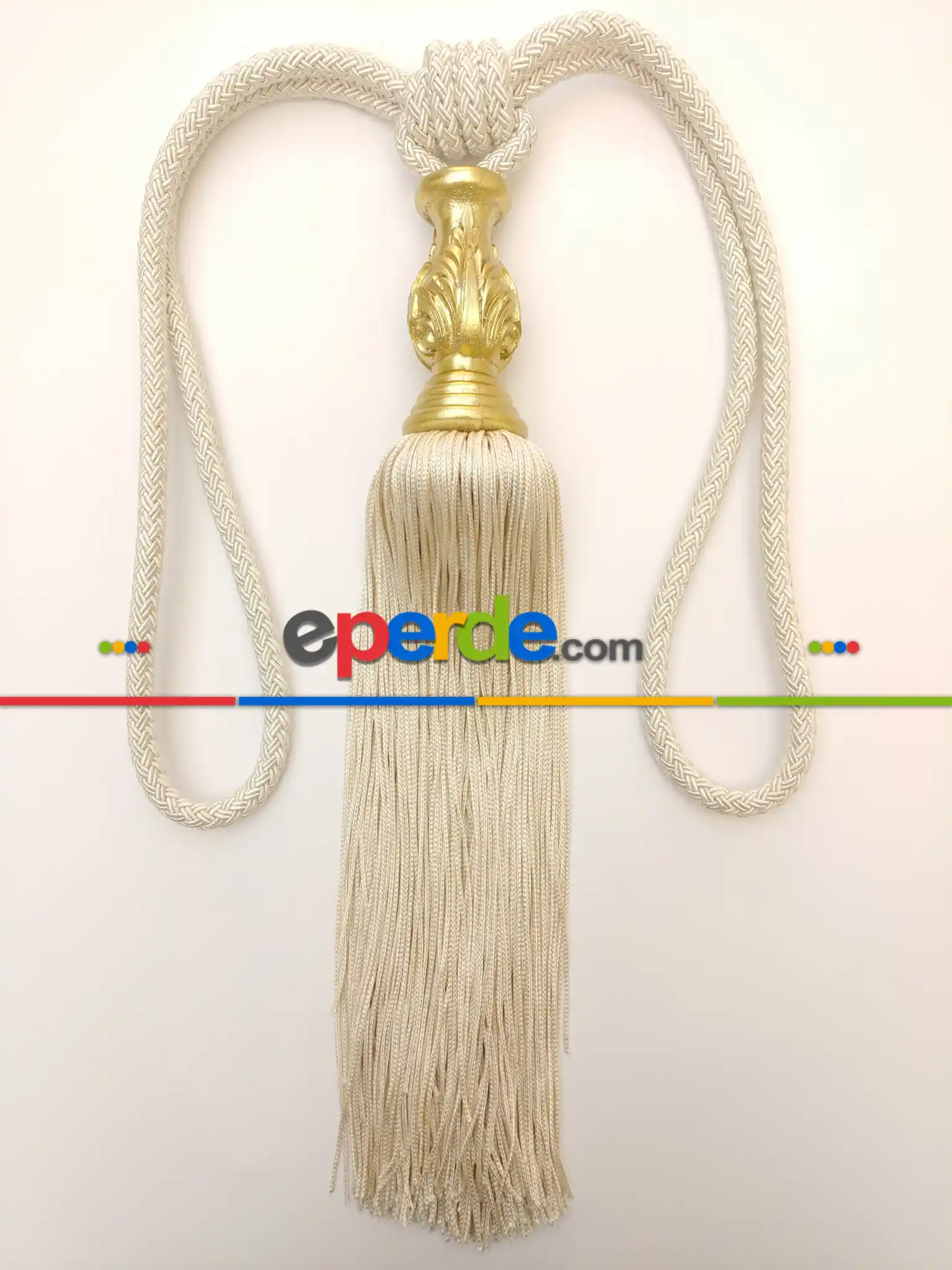 Krem Braçol Perde Bağı- Krem