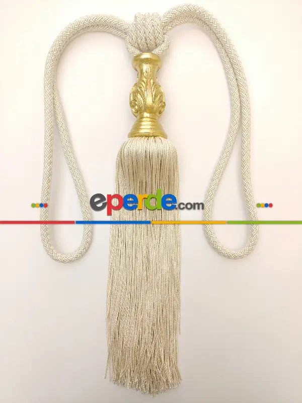 Krem Braçol Perde Bağı- Krem