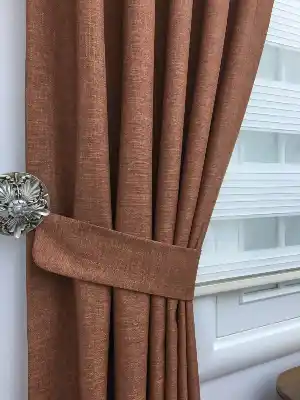 Keten Dokuma Tarçın Rengi Fon Perde- Diğer