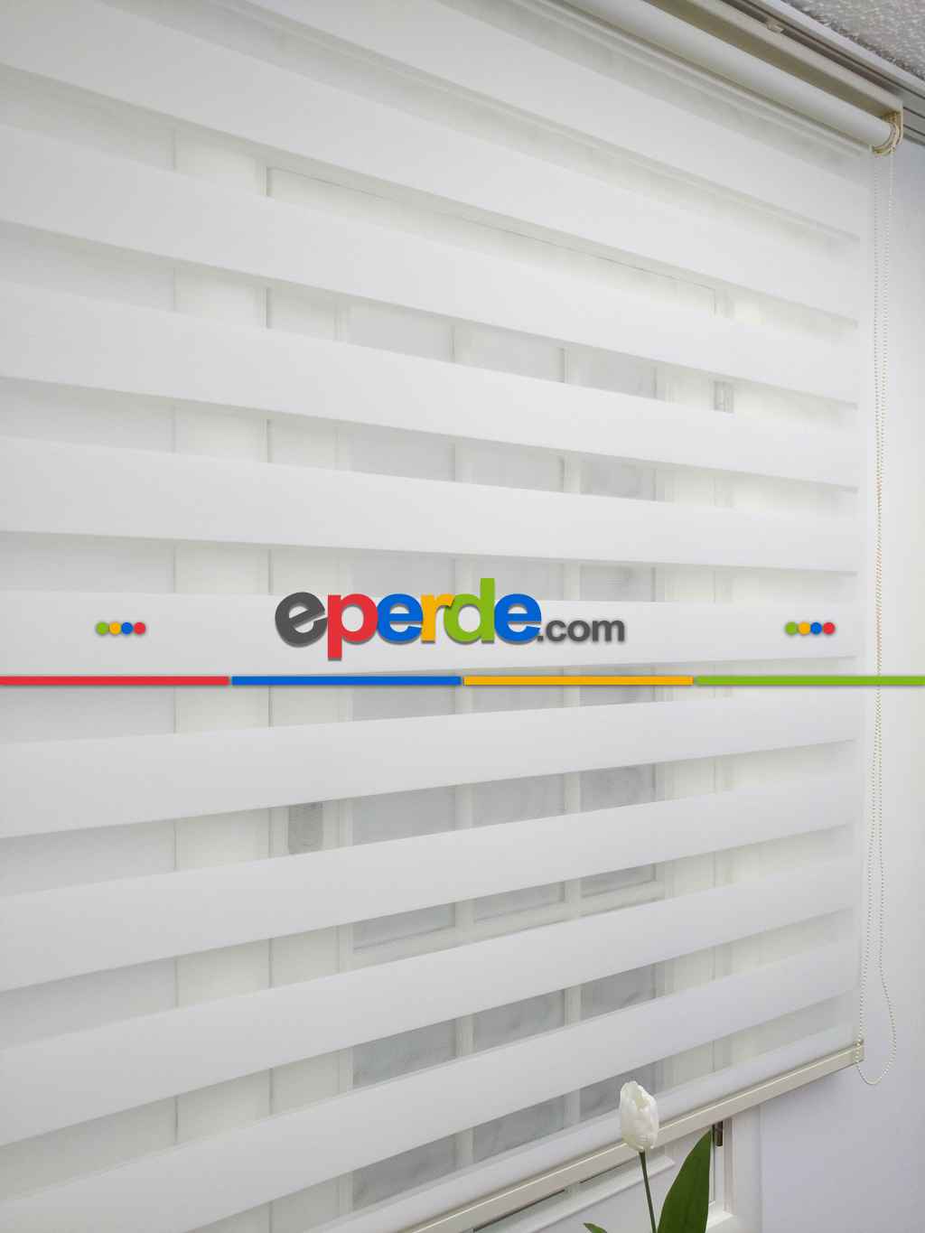 Zebra Perde-tual Ekru Renk Düz Zebra Perde- Ekru