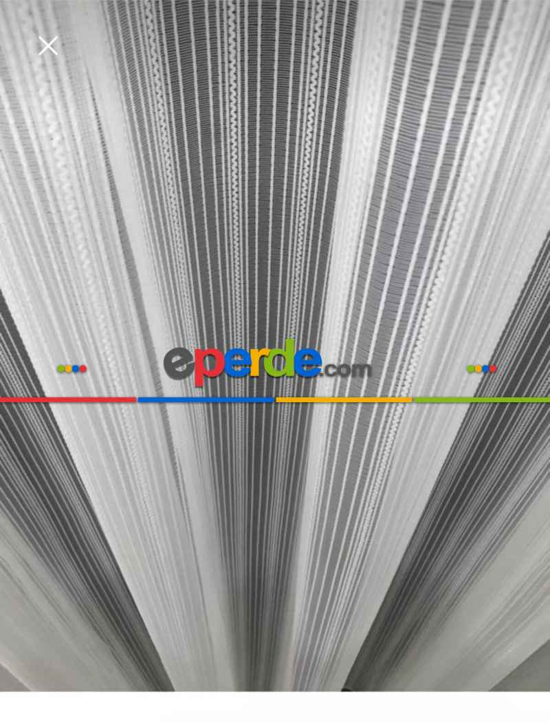 Yatak Odası - Brillant Düz Çizgili Simli Sakallı Lüxs Tül Perde