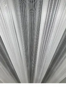 Brillant Düz Çizgili Simli Sakallı Lüxs Tül Perde
