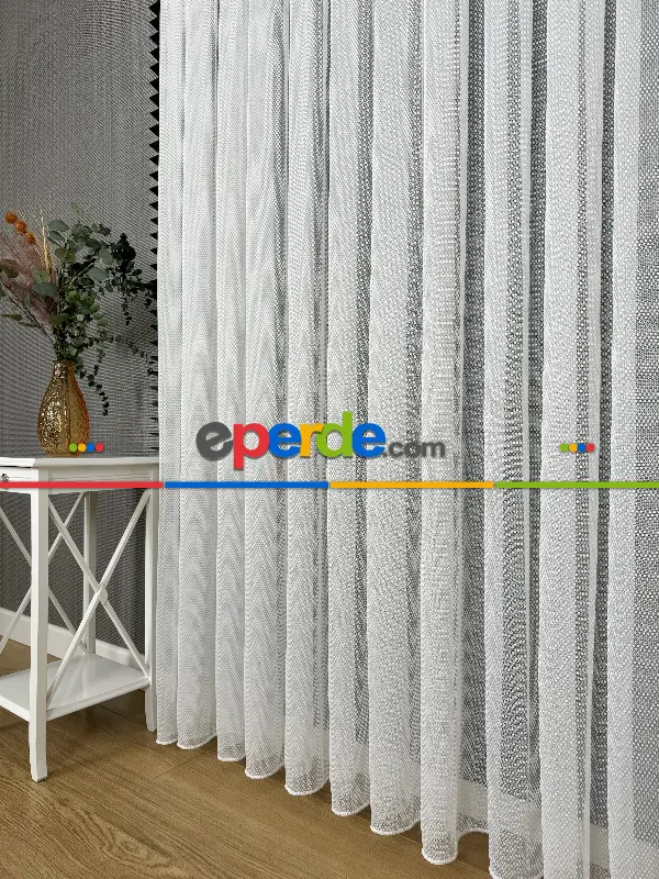 Mutfak Brillant Tül Perde, Premium Seri, Kurşunlu Tül