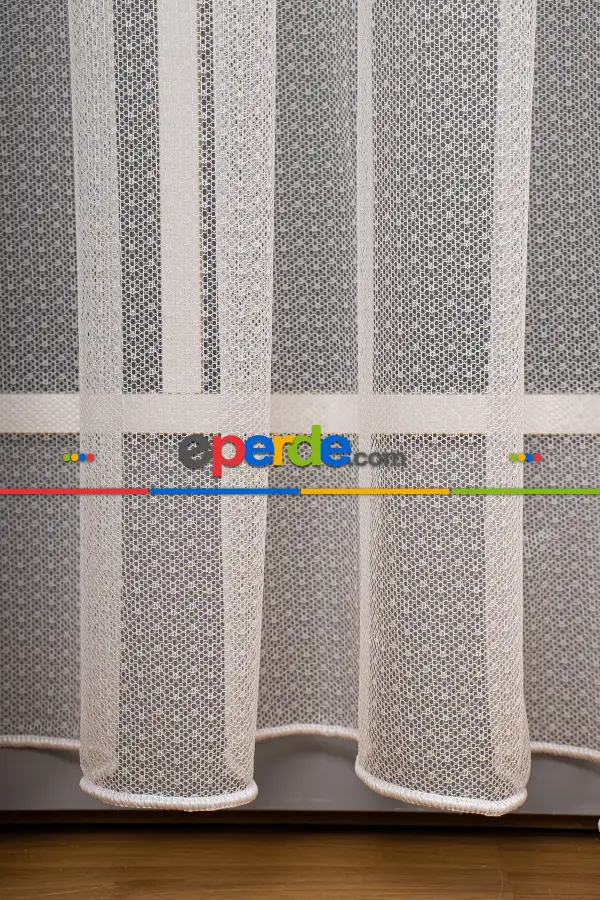 Kız ve Erkek Çocuk Odası Tül Perde - Mini Puantiyeli Örme Tül Perde