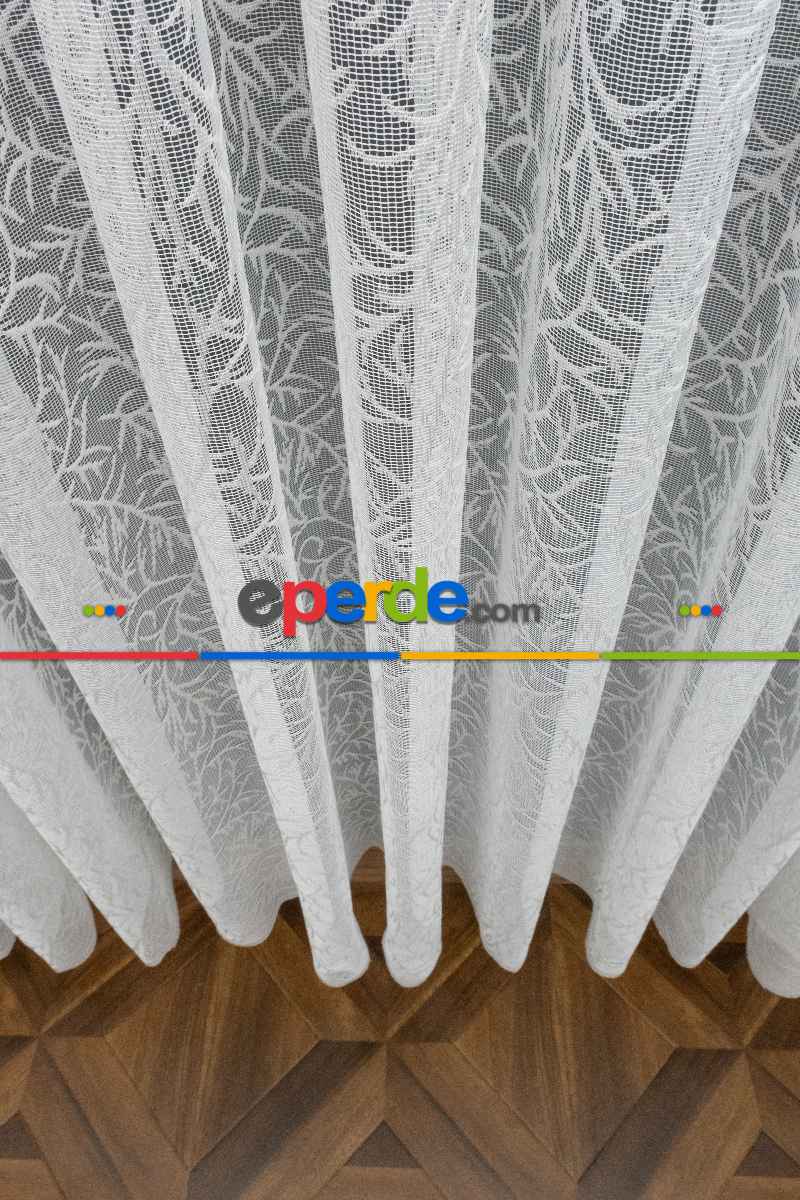 Spor Desenli Fransız Danteli Örme Tül Perde