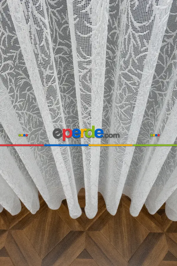 Spor Desenli Fransız Danteli Örme Tül Perde