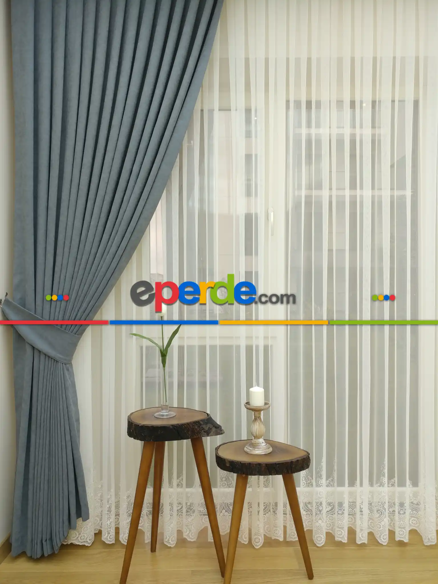 Salon Perdesi - Gri - Düz Fon Perde (  Dökümlü Fon Perde)- Gri-Füme-Antrasit