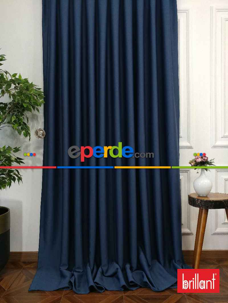 Brillant Karartma Blackout %98 Koyu Mavi Renk Fon Perde- Mavi Koyu