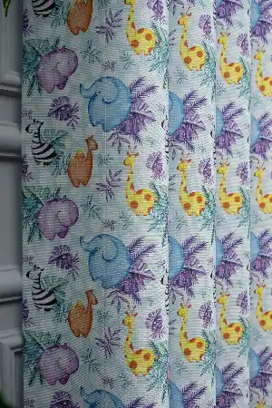 1. Kalite Bebek Ve Çocuk Baskılı Tül Dikey Zebra Perde Zürafa - Zebra - Deve - Fil Desen- Yeşil-mavi-sarı-lila-açık Yeşil-sütlü Kahve-su Yeşili