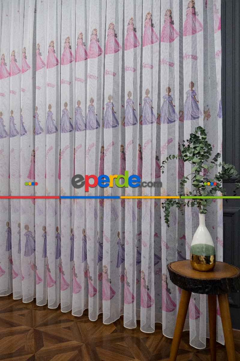 Brillant Prensesli Sindy Cindy Bebek Barbi Barbie Tül Perde Kız Çocuk Odası Tül - Kurşunlu Tül