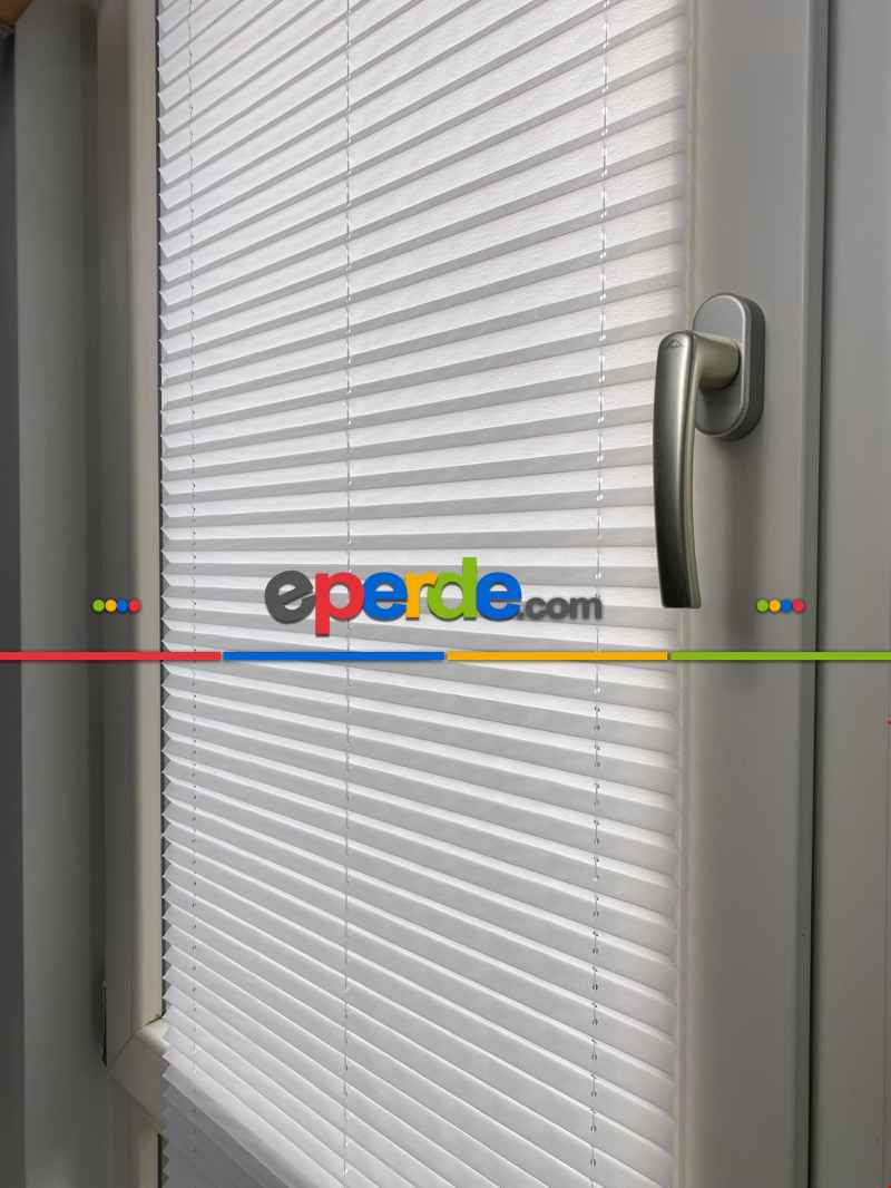 Mutfak - Plisel Perde, Ekru Diamond Seri Cam Balkon Perdesi 1. Kalite Matkapsız Montaj Yaylı Sistem