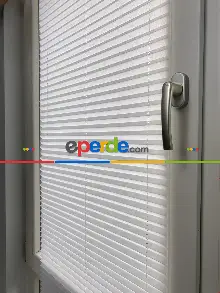 Mutfak - Plisel Perde, Ekru Diamond Seri Cam Balkon Perdesi 1. Kalite Matkapsız Montaj Yaylı Sistem