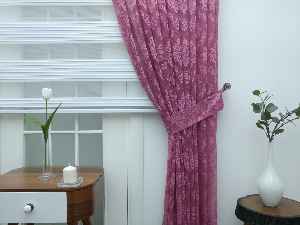 Tül Fon Perde- Gül Kurusu Damask Desenli- Gül Kurusu