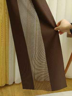 Salon - Akıllı Tül Perde Tül Dikey Zebra Perde Düz 1. Kalite, 20 Renk- Kahverengi