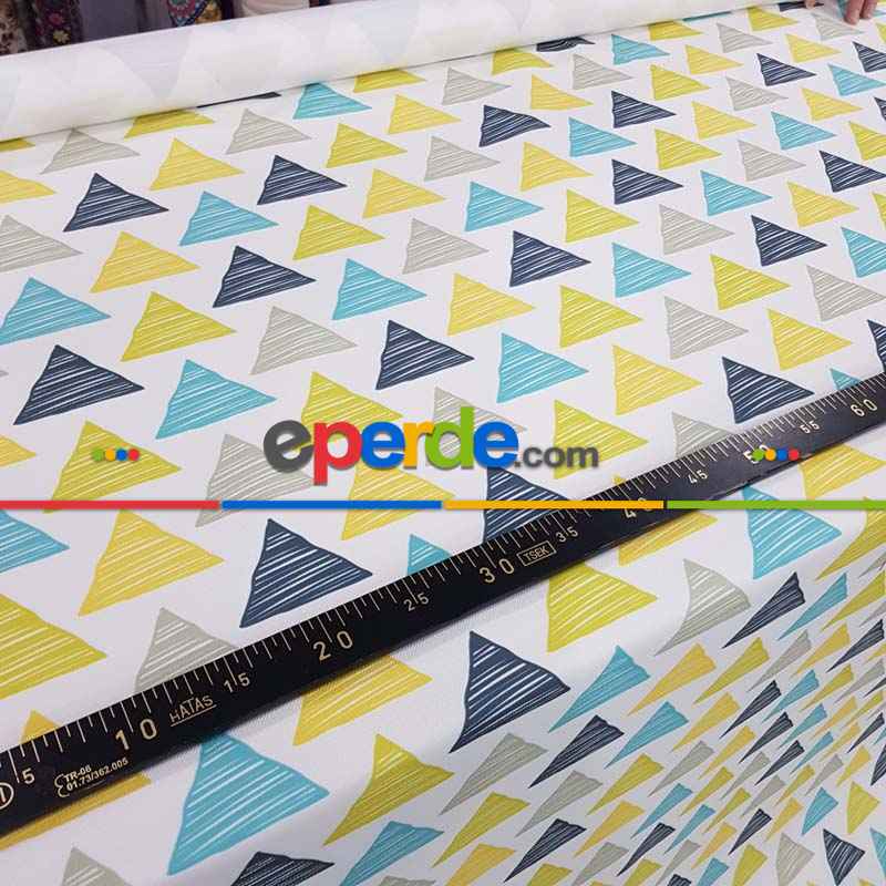 Mutfak Perdesi Kanat Fon Perde Geometrik Desenli- Siyah