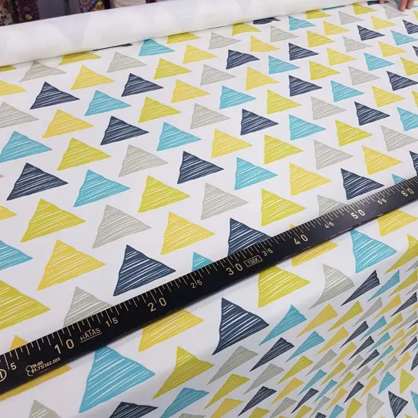 Mutfak Perdesi Kanat Fon Perde Geometrik Desenli- Siyah