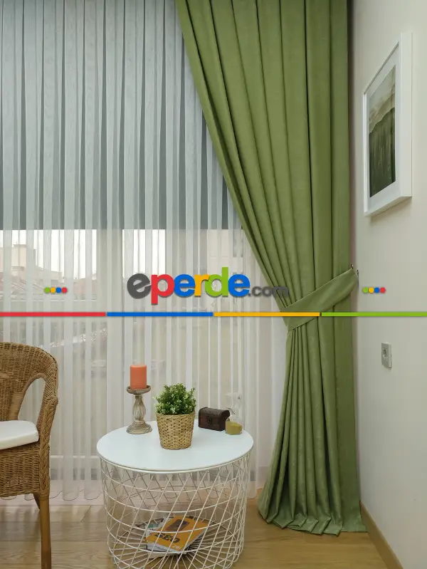 Soft Yeşil Fon Perde (180)- Açık Yeşil