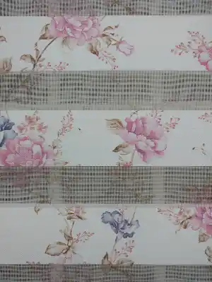 Zebra Perde - Çiçek Baskılı Çocuk, Genç Ve Oturma Odası- Pembe Pudra Pembe