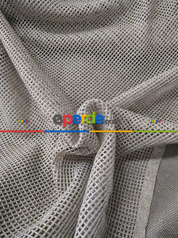 Düz File Tül Perde - Sütlü Kahve