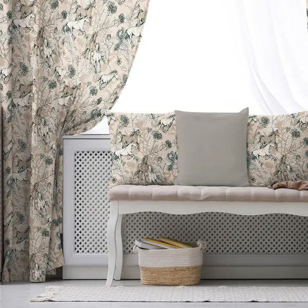 Salon Fon Perde Evim1560 Kumaşı Kalındır Duck Bezi Değildir- Mavi-beyaz