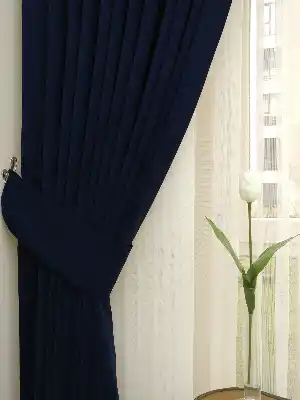 Lacivert - Düz Fon Perde ( En 150cm Dökümlü Fon Perde)- Lacivert