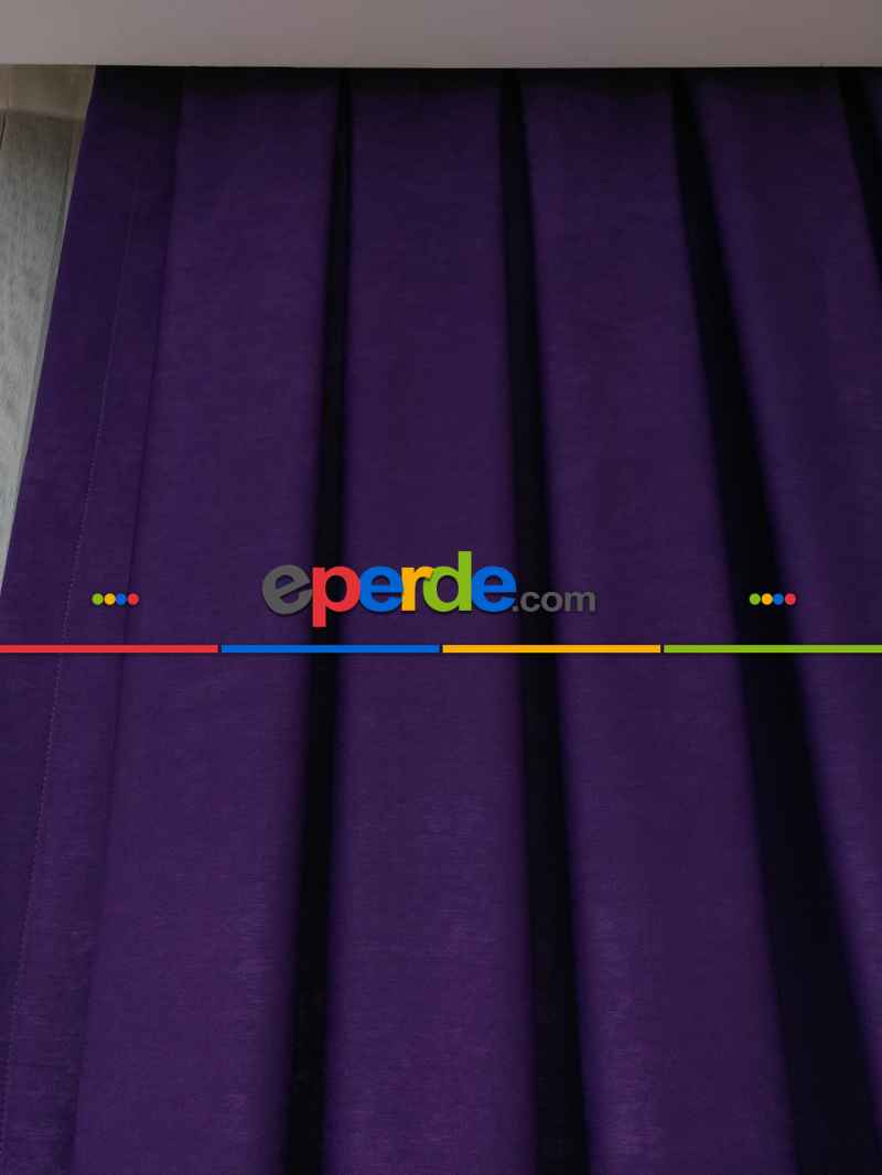 Soft Mor Fon Perde Geniş En (285)- Mor