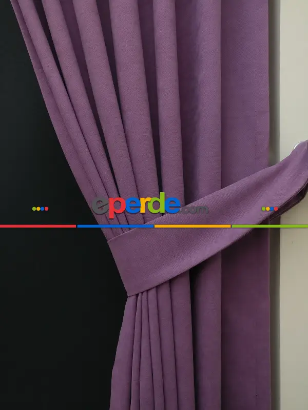 Düz Renk Dökümlü Fon Perde (150)- Lila