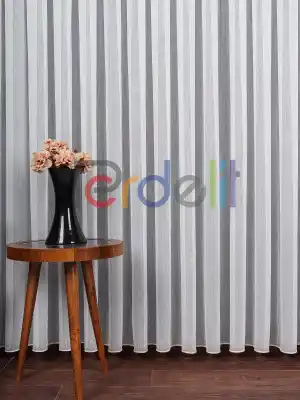 Ozi Yeni Sezon Çizgili Örme Tül Perde