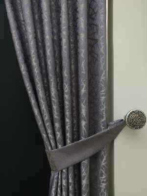 Mor Desenli Jakar Fon Perde- Mor