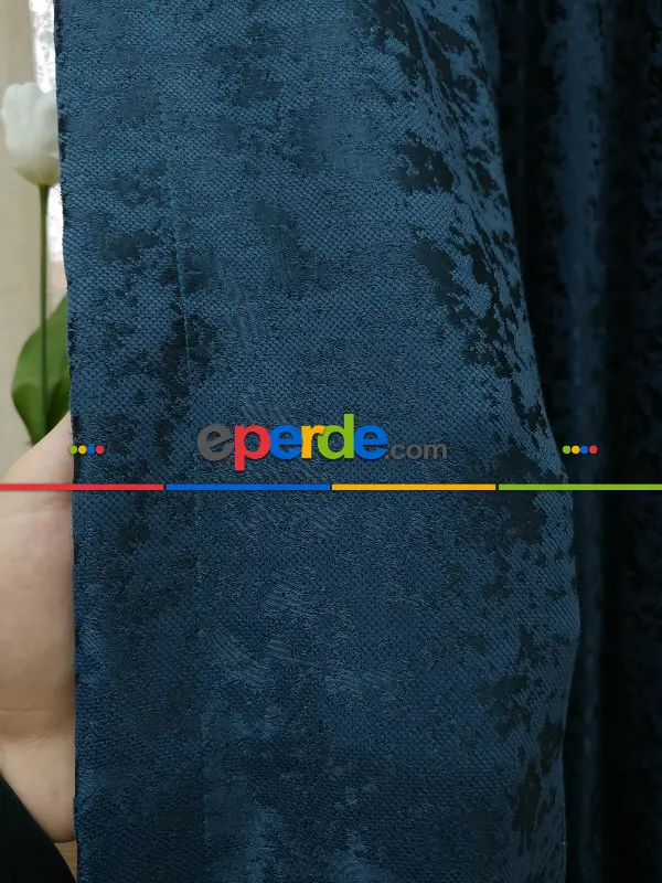 Yatak Odası - Lacıvertduz Jakar Fon Perde - Lacivert