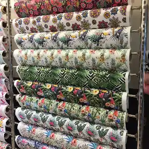 Tropikal Desenli Fon Perde K682 Kumaşı Kalındır Duck Bezi Değildir.- Krem-açık Yeşil