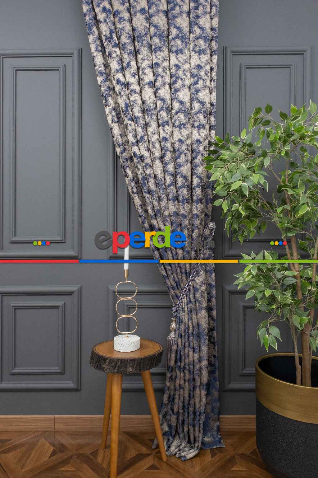 Desenli Jakar Fon Perde En 140 Cm