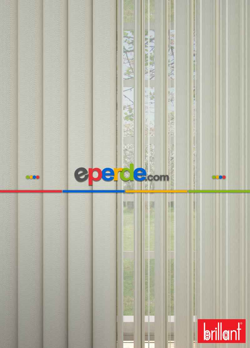 Brillant Akıllı Tül Perde Ekru Renkli Tül Dikey Zebra Perde Düz 1. Kalite