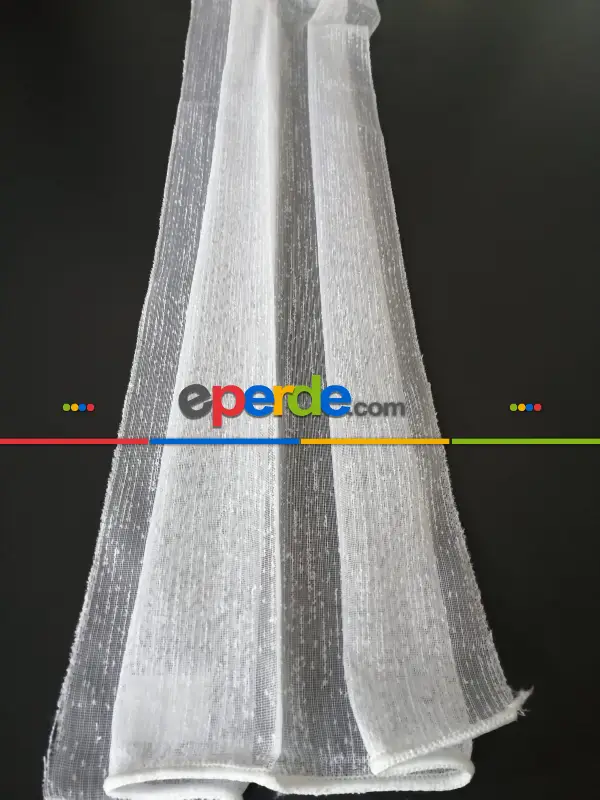 Kar Tanesi Serpme Desen Tül Perde - Beyaz