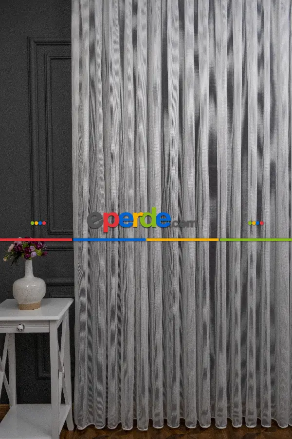 Salon Tül - Zincir Çelik Dökümlü Tül Perde - İtinalı Dikiş - Amerikan Pile - Kurşunlu Tül