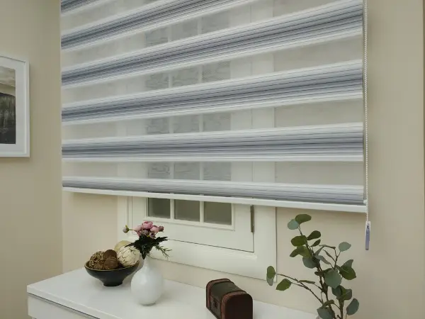 Salon Zebra Perde - Zebra Perde - Degrade Pileli Zebra ( Renk Geçişli Pileli )- Gri-Füme-Antrasit