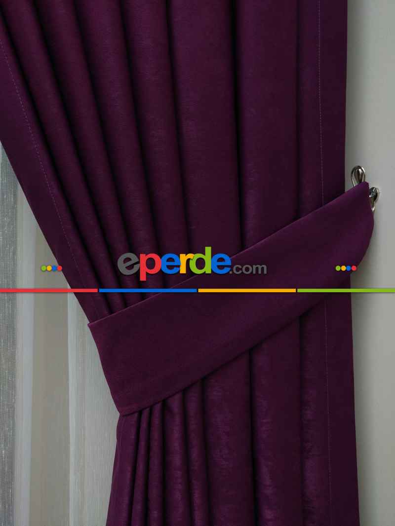 Soft Vişne Rengi Fon Perde Geniş En (285)- Vişne